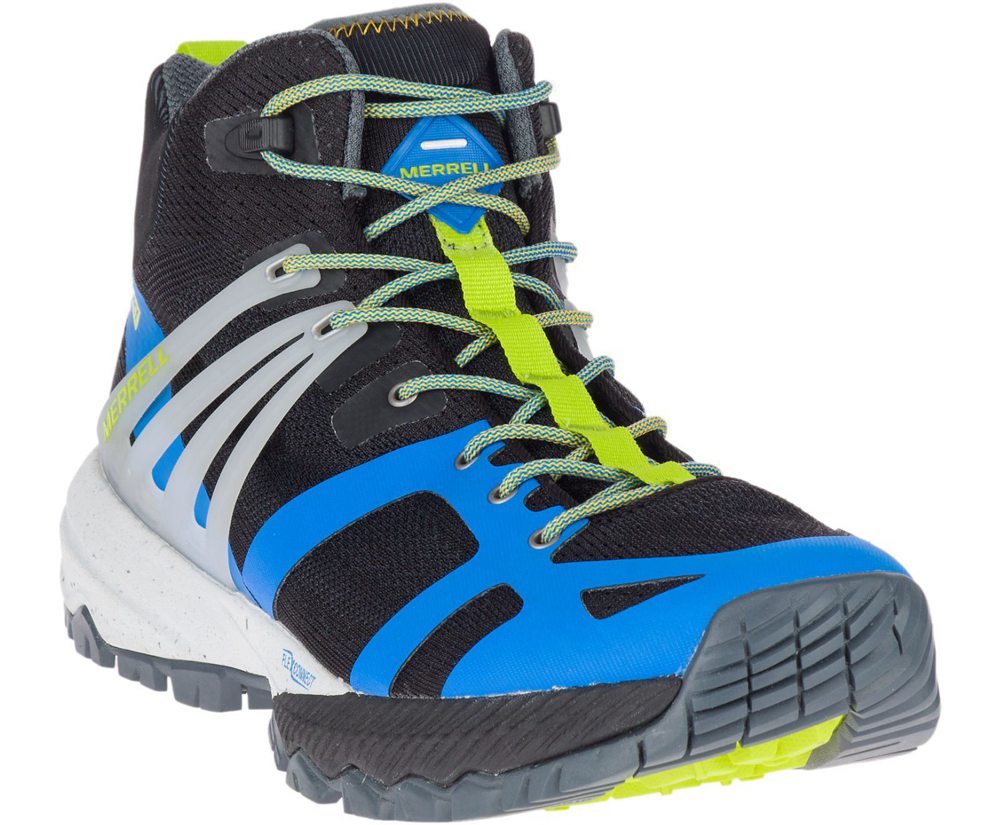 Botas Homem - Merrell Mqm Ace Mid Waterproof - Pretas/Azuis/Verdes - YZU891463